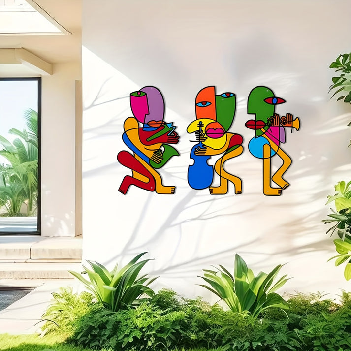🎇Colorful Abstract Picasso Style Metal Wall Sculpture