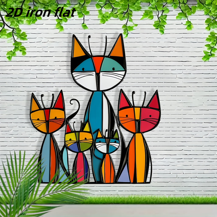 😺Bohemian Minimalist Metal Cat Wall Art Decor
