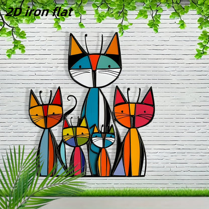 😺Bohemian Minimalist Metal Cat Wall Art Decor
