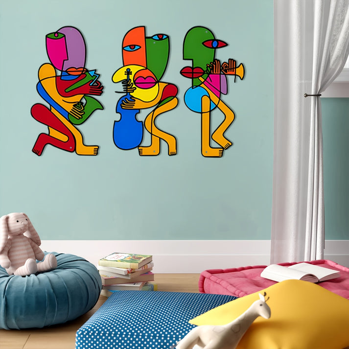 🎇Colorful Abstract Picasso Style Metal Wall Sculpture