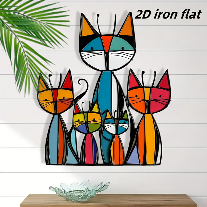 😺Bohemian Minimalist Metal Cat Wall Art Decor