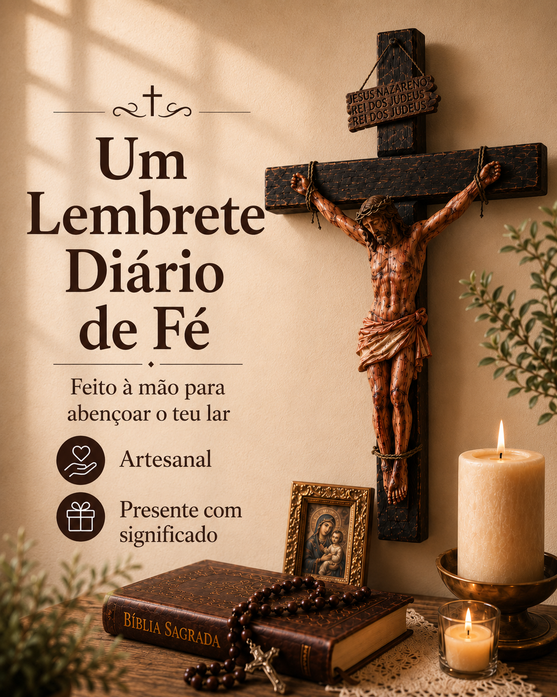 ✝️ Hand-carved Blessed Jesus Crucifix