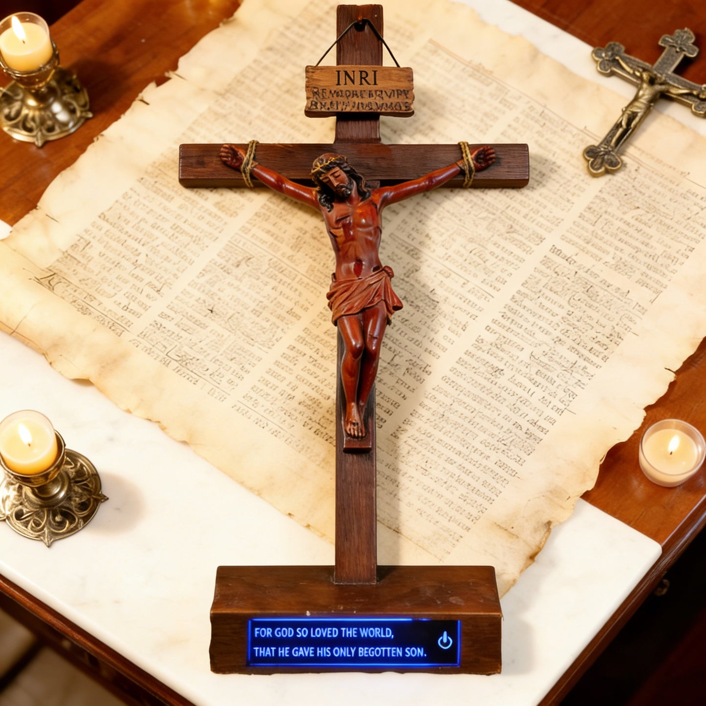 ✝️ Calvary Crucifix – Hand-Carved & Blessed