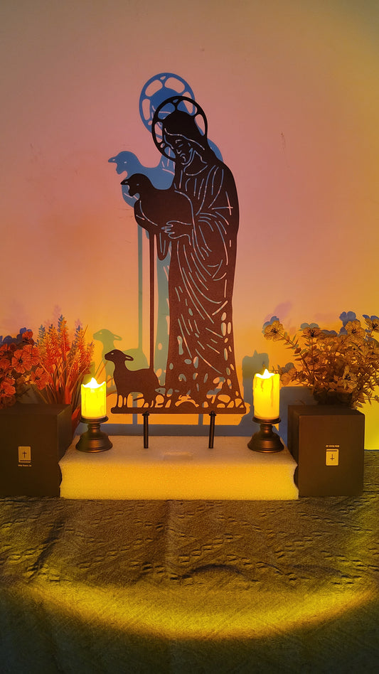✝️Jesus and Sheep Metal Sign- Outdoor for Yard & Patio🍂