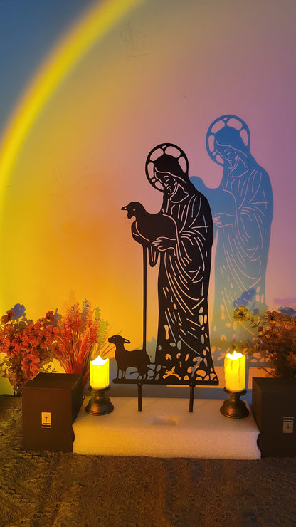 ✝️Jesus and Sheep Metal Sign- Outdoor for Yard & Patio🍂