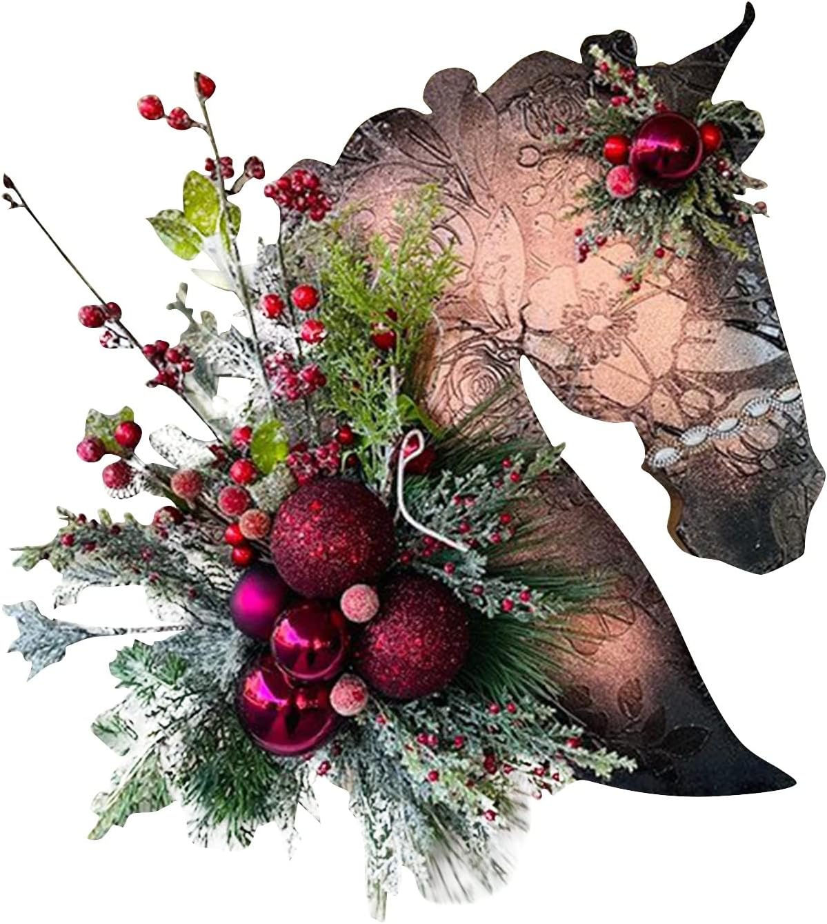 🌲 Equestrian Christmas Horse Wreath 🐎 - Single, Twin Set & Family Savings Bundle