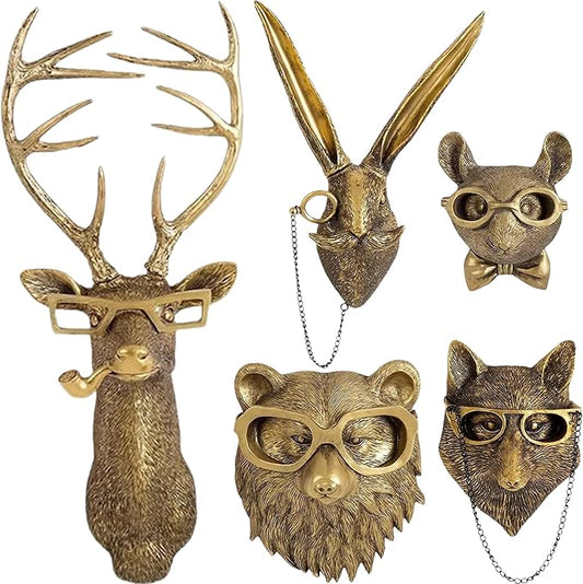 🦁🦓✨ 6‑Pack Gold Animal Head Wall Sculptures – Limited Stock 50% Off!🚚🏷️
