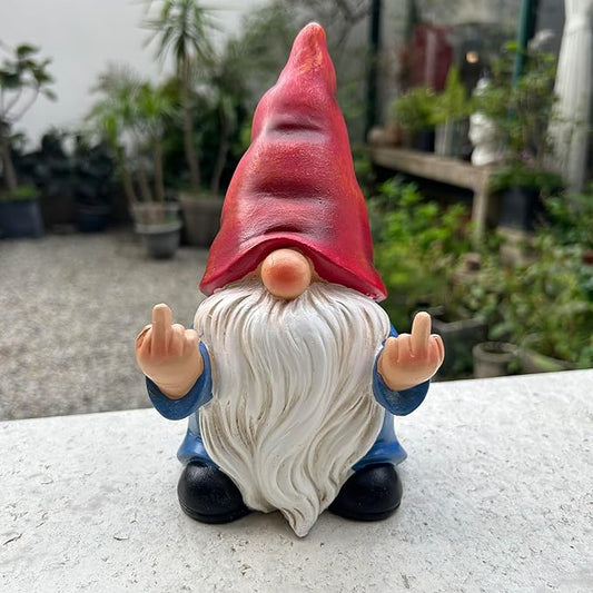 🖕 Grumpy Gnome 7.8" – Funny Garden Rebel!