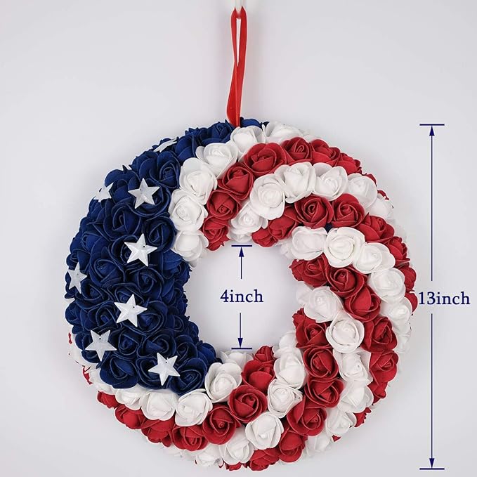 🔥 Handmade Patriotic Star Wreath