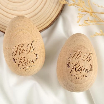 Easter Gifts He Is Risen, Wooden Resurrection Eggs Basket Stuffers For Adults