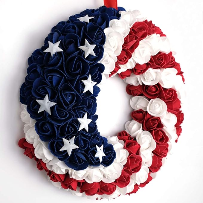 🔥 Handmade Patriotic Star Wreath