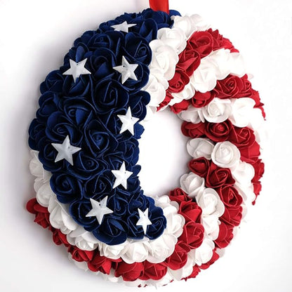 🔥 Handmade Patriotic Star Wreath