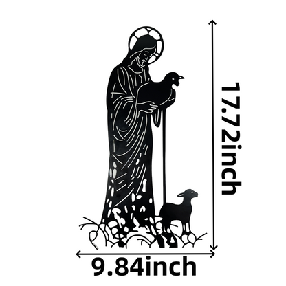 ✝️Jesus and Sheep Metal Sign- Outdoor for Yard & Patio🍂