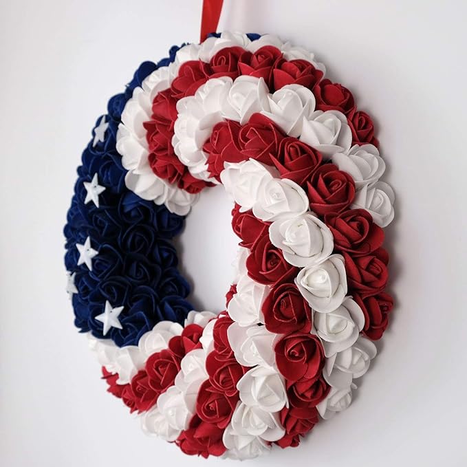 🔥 Handmade Patriotic Star Wreath