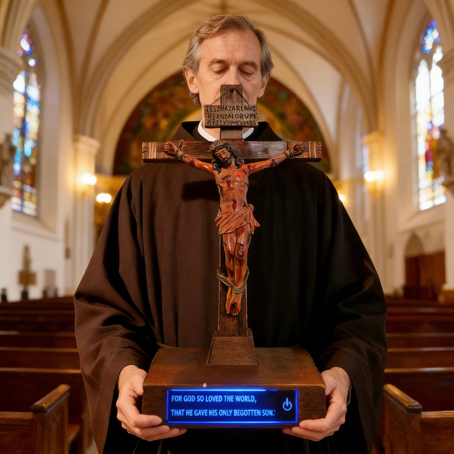 ✝️ Calvary Crucifix – Hand-Carved & Blessed