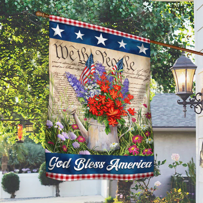 🏡 Patriotic American Flag with Eagle & Script ✒️