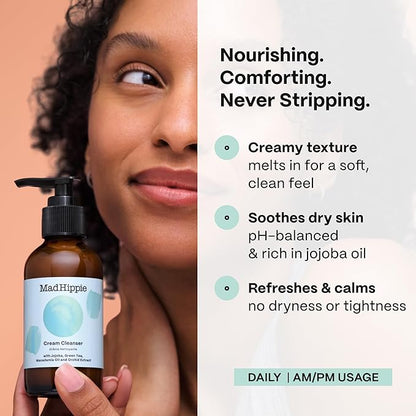 🌱 Hydrating Cream Cleanser with Green Tea & Hyaluronic Acid