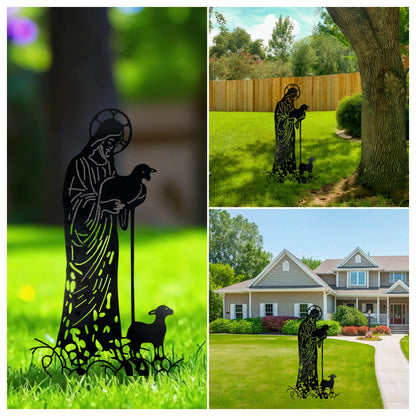 ✝️Jesus and Sheep Metal Sign- Outdoor for Yard & Patio🍂
