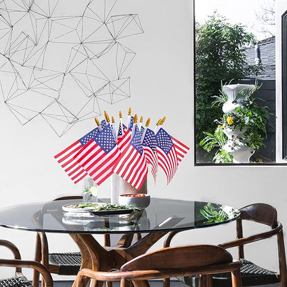 Small American Flags On Stick,Mini American 4''x6'' Flag, Fourth Of July Flags For Outside Patriotic Holiday Yard Patio