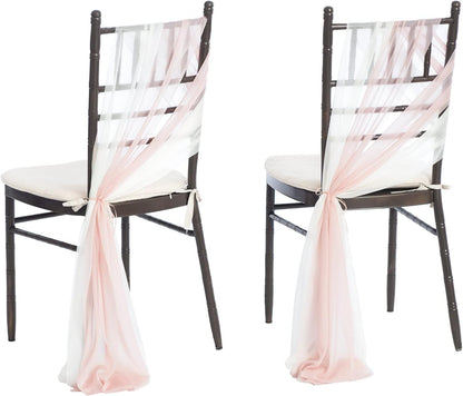 Wedding Chiffon Chair Sashes Cover Aisle Decorations Draping Fabric Wrinkle-Free with Tie