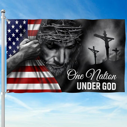 ✝️Jesus Christian Patriotic American Grommet Flag
