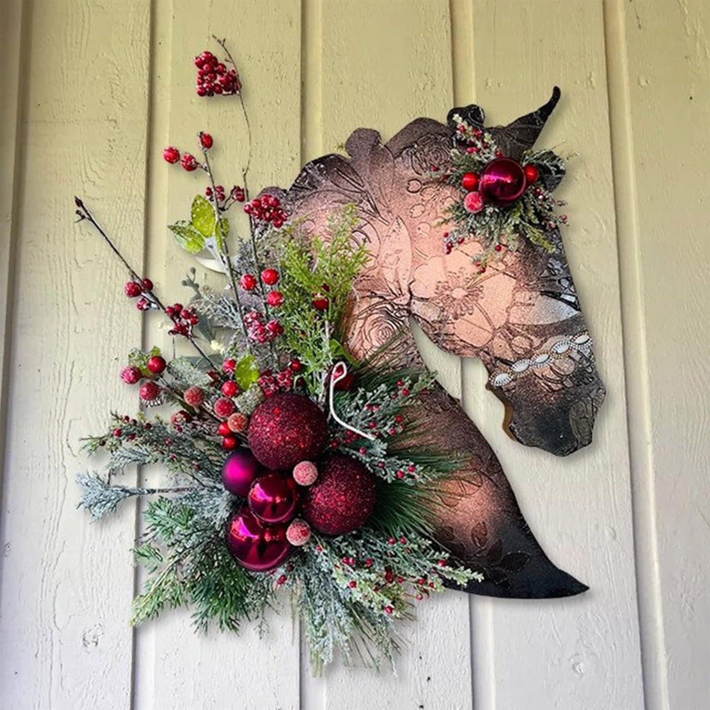 🌲 Equestrian Christmas Horse Wreath 🐎 - Single, Twin Set & Family Savings Bundle