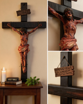 ✝️ Hand-carved Blessed Jesus Crucifix
