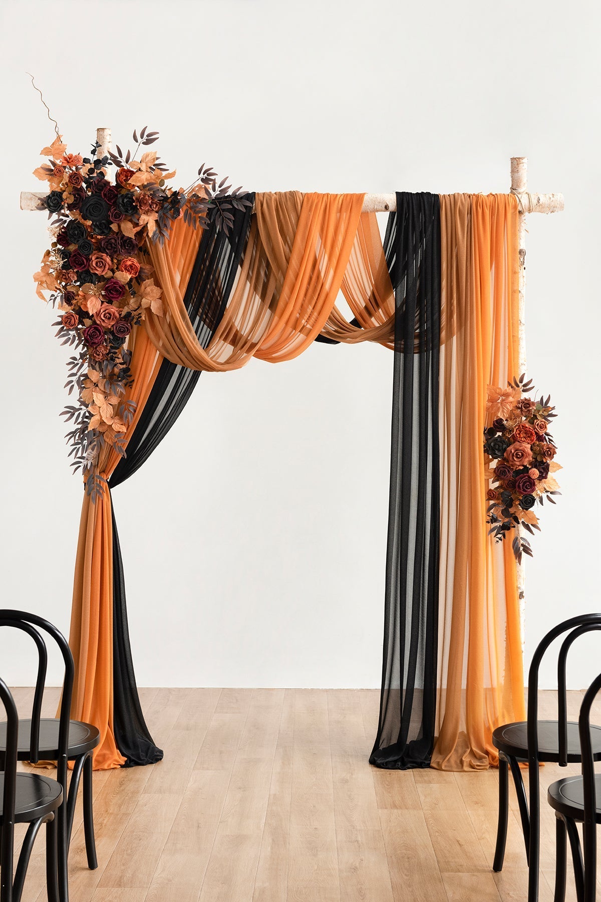 👰Wedding Flower Packages in Black & Pumpkin Orange