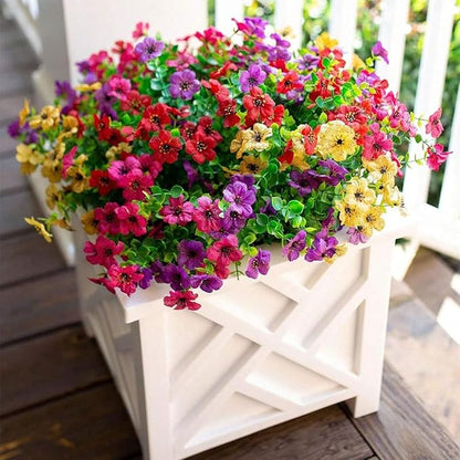 💐12PCS Artificial UV-resistant flowers: suitable for patios, porches and balconies-6 Multicolor