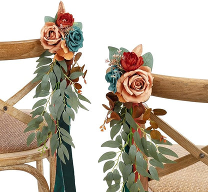 🌸Wedding Artificial Aisle Pew Flowers Chair Decorations Party Outdoor