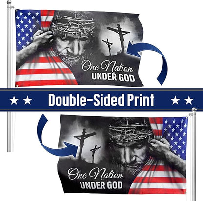 ✝️Jesus Christian Patriotic American Grommet Flag