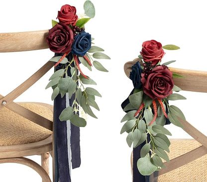 🌸Wedding Artificial Aisle Pew Flowers Chair Decorations Party Outdoor