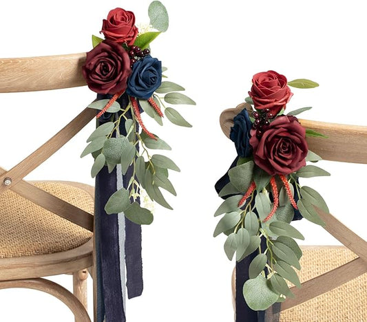 🌸Wedding Artificial Aisle Pew Flowers Chair Decorations Party Outdoor