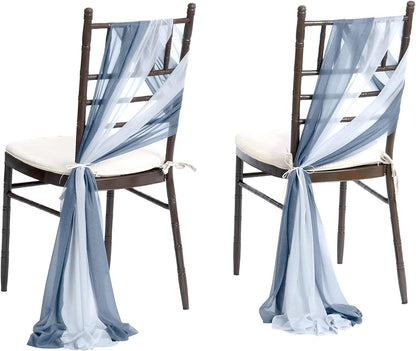 Wedding Chiffon Chair Sashes Cover Aisle Decorations Draping Fabric Wrinkle-Free with Tie