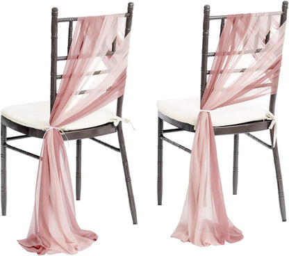 Wedding Chiffon Chair Sashes Cover Aisle Decorations Draping Fabric Wrinkle-Free with Tie