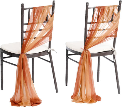 Wedding Chiffon Chair Sashes Cover Aisle Decorations Draping Fabric Wrinkle-Free with Tie