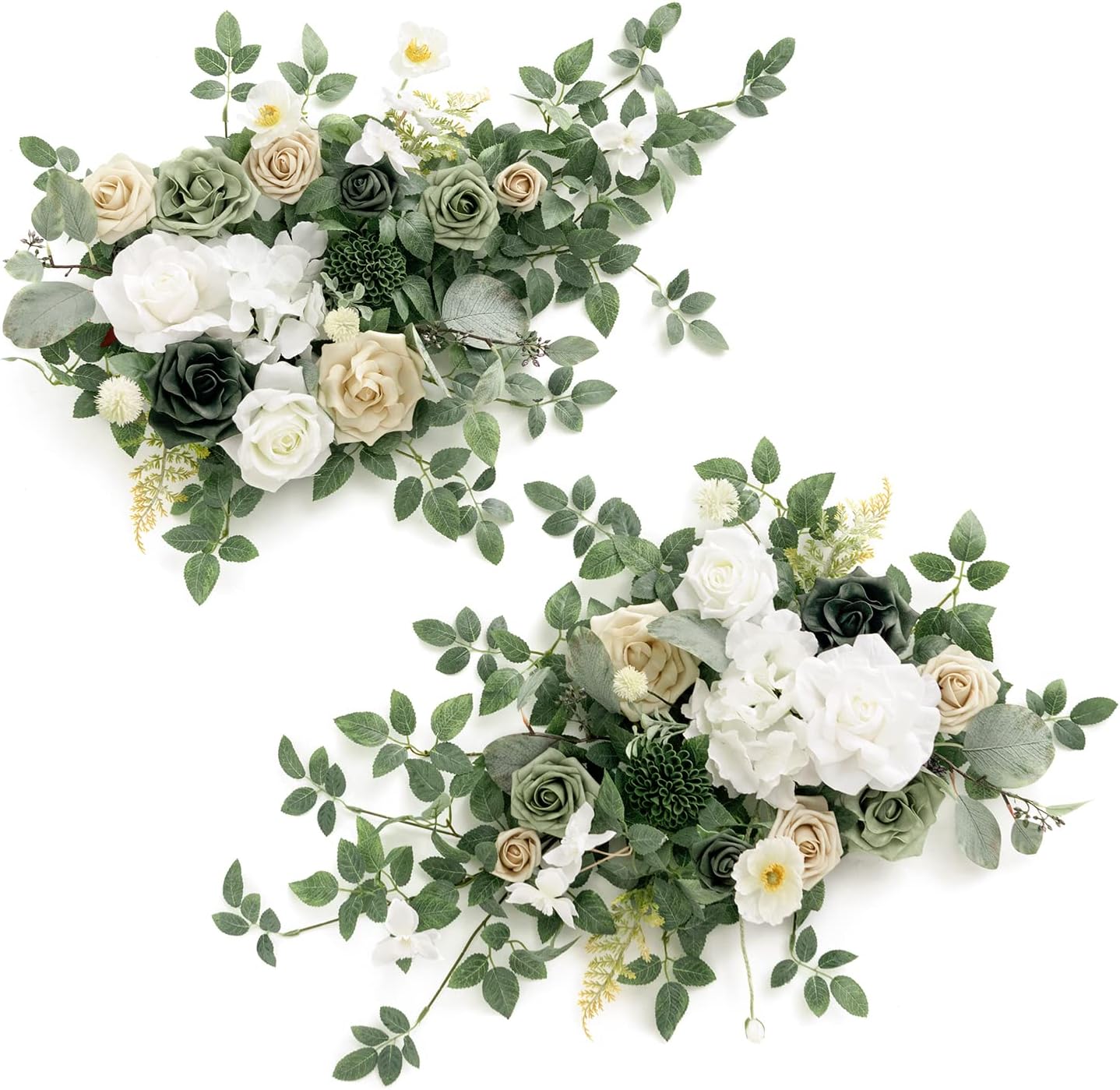 🍃Green Artificial Flower Garland Floral Swags Centerpieces White Wedding Arch Flower