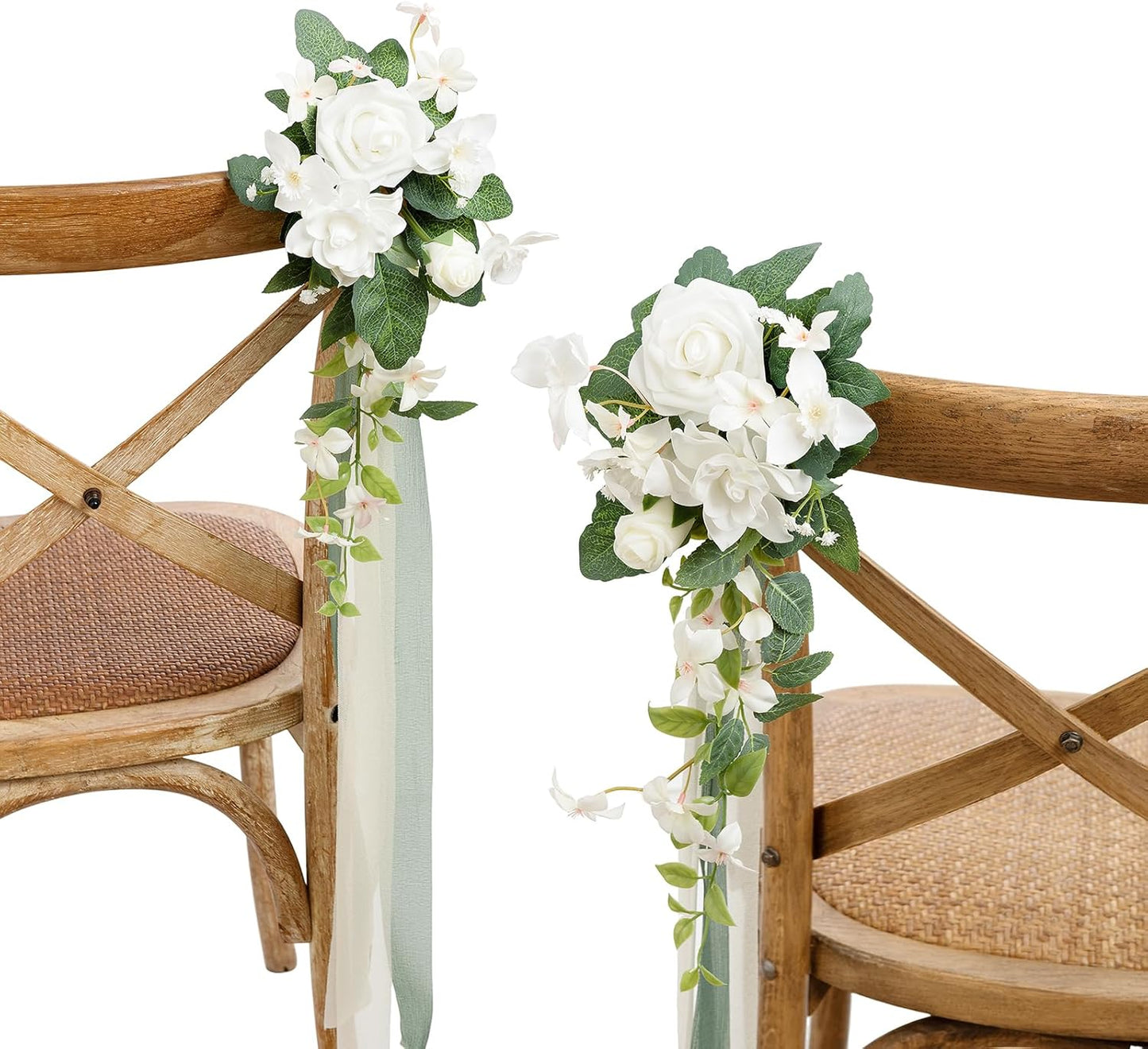 🌸Wedding Artificial Aisle Pew Flowers Chair Decorations Party Outdoor