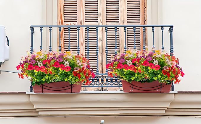 💐12PCS Artificial UV-resistant flowers: suitable for patios, porches and balconies-6 Multicolor
