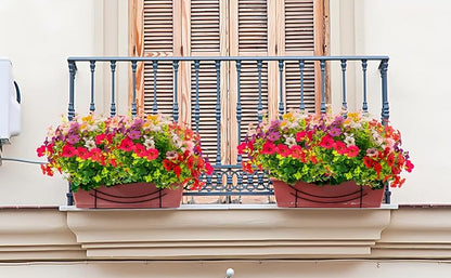 💐12PCS Artificial UV-resistant flowers: suitable for patios, porches and balconies-6 Multicolor