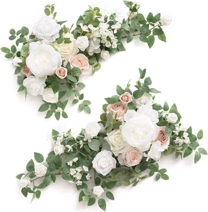 🍃Green Artificial Flower Garland Floral Swags Centerpieces White Wedding Arch Flower