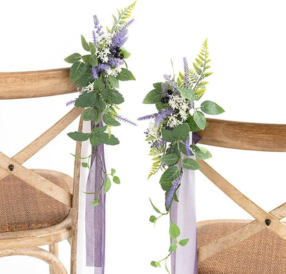 🌺Wedding Artificial Aisle Pew Flowers Chair Decorations