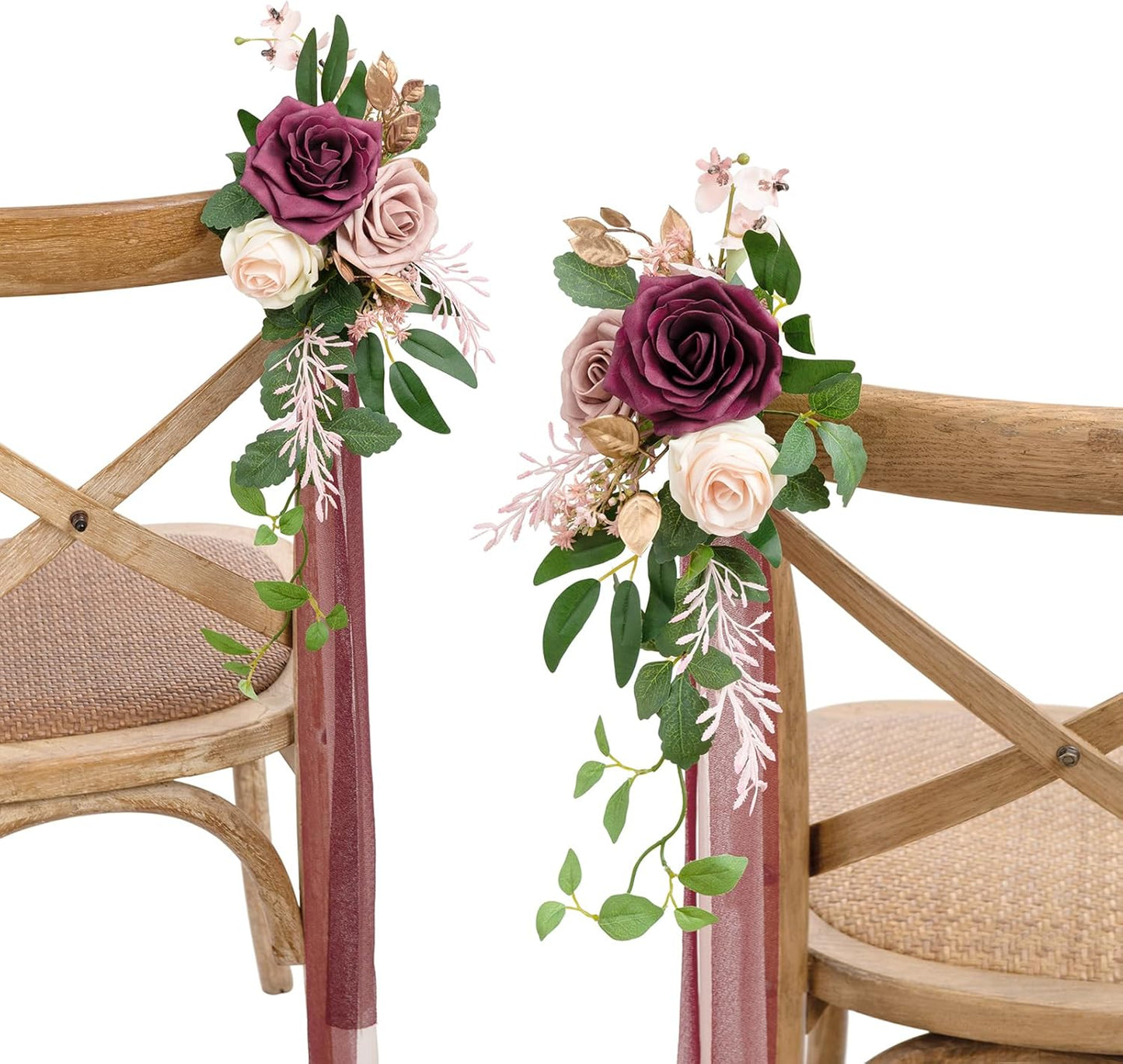 🌸Wedding Artificial Aisle Pew Flowers Chair Decorations Party Outdoor