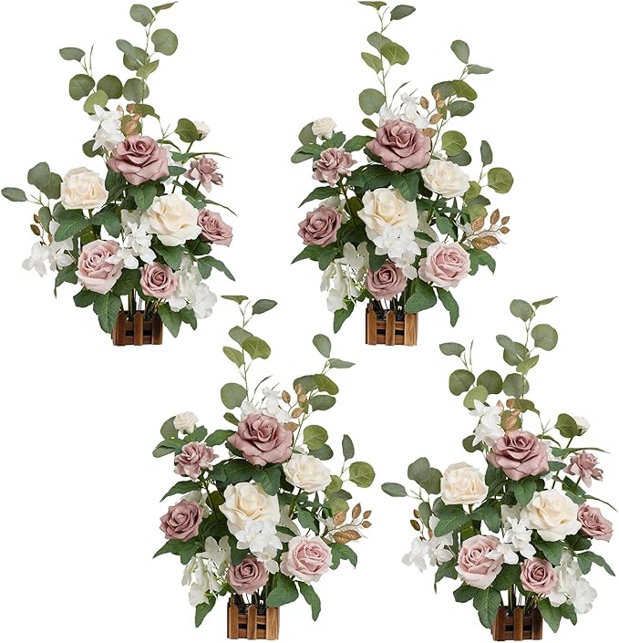 👰Artificial Flowers Wedding Aisle Runner Chair Decorations