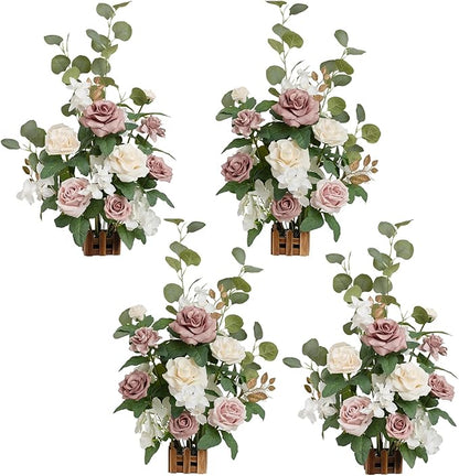 👰Artificial Flowers Wedding Aisle Runner Chair Decorations