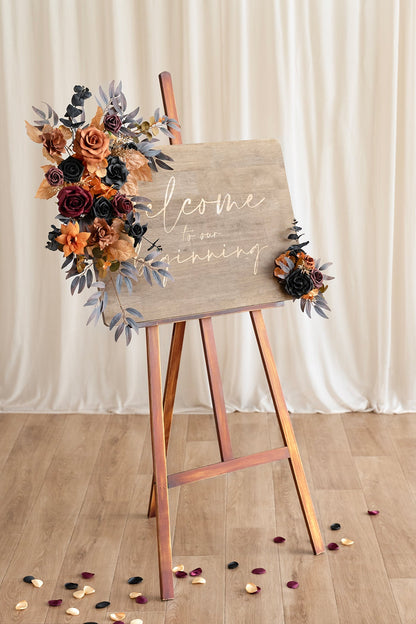 👰Wedding Flower Packages in Black & Pumpkin Orange