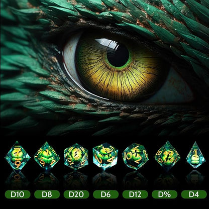 🎲DND Resin Dice Dragon Eye Perfect for D&D 5e & other TTRPGs