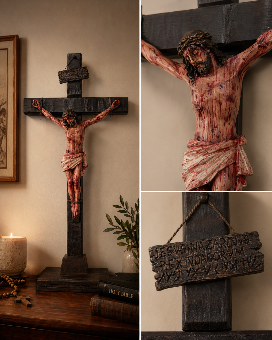 ✝️ Hand-carved Blessed Jesus Crucifix