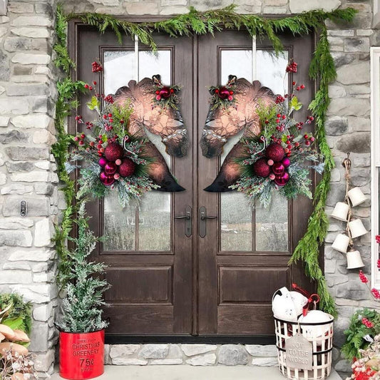 🌲 Equestrian Christmas Horse Wreath 🐎 - Single, Twin Set & Family Savings Bundle