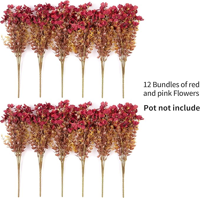 💐12PCS Artificial UV-resistant flowers: suitable for patios, porches and balconies-Pelargonium